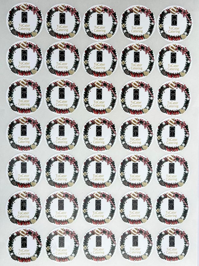 Custom Stickers for Weddings, Birthdays & Businesses - Personalized Labels with Your Logo - Waterproof, Fade and Heat Resistant - Pack of 100-1000 (Wreath I, 2.5 Inch)
