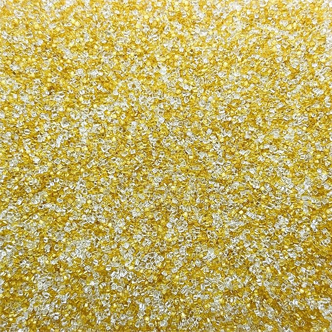 SE Si&Moos White and Gold Sanding Sugar Crystals for Cake Decorating Gold and White Sprinkles Colored Sugar Rimmer, Perfect for Cookie, Cake, Cupcake and Cocktail, Wedding Party Christmas Supplies 3.5 OZ