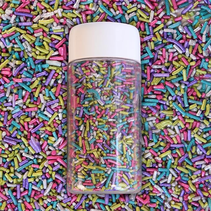 Confect Rainbow Sprinkles Mix – Custom Blend Jimmies for Cake, Cupcake & Cookie Decorating – (Frosted Rainbow) Vegan, Gluten-Free, Nut-Free, Soy-Free, Dairy-Free, Palm Oil-Free- 4.2 oz (Frosted Rainbow)