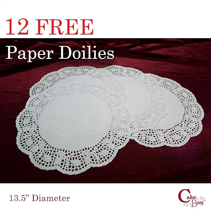 Cakebon Cake Stands - 13.5" Silver with Faux Rhinestones for Cakes and Pastries - Lightweight Polystyrene Foam for Party, Sturdy Wedding Cake Stand