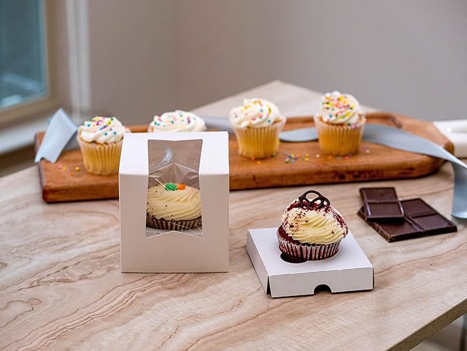 Southern Champion Tray 23133 White Paperboard Window Bakery Box, 19" Length x 14" Width x 4" Height (Case of 50)