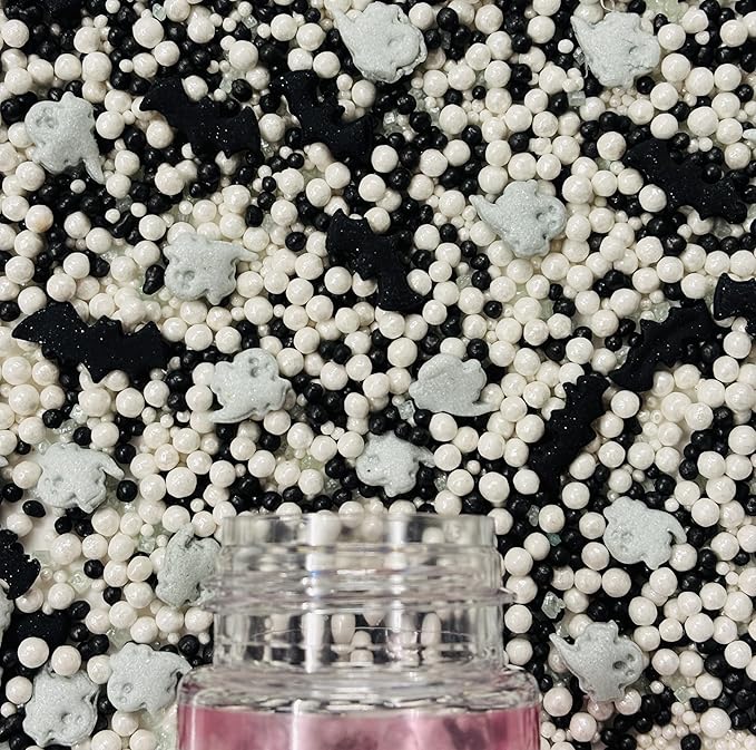 Confect Halloween Edible Sprinkles Bottle | Spooky Cake Decorations for Halloween Cupcakes, Cookies, Treats | Festive Sprinkle Mix for Baking – Witch, Ghost, Pumpkin Shapes – 4.2 Oz (HLWNBOX-BT-2)