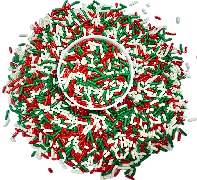 Sentovac Edible Chirstmas Jimmies Sprinkles for Cake Decorating Baking Celebrations Wedding Shower Party Chirstmas Supplies 78g/2.75oz