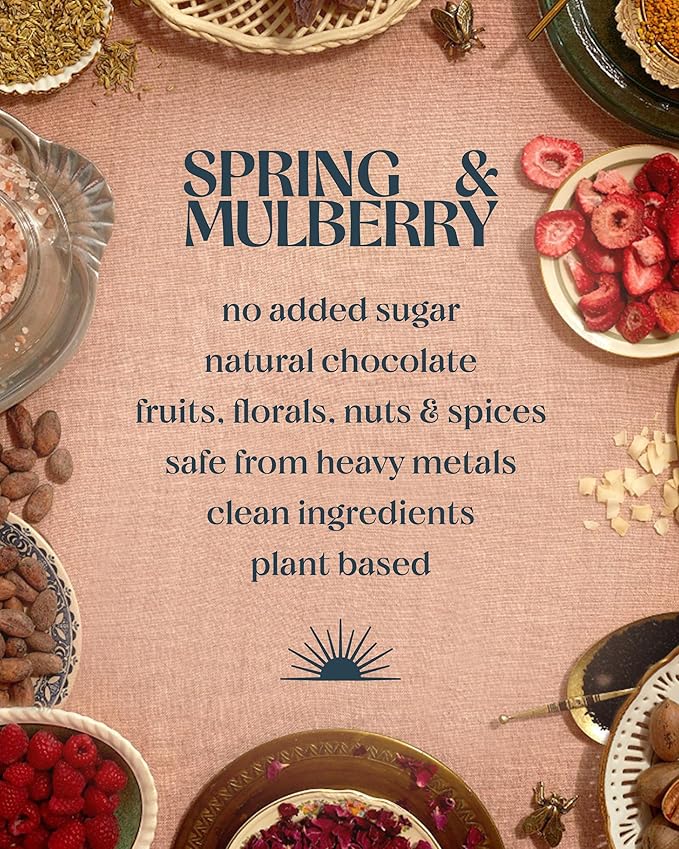 Spring & Mulberry Dark Chocolate Bars – Healthy Dark Chocolate, Date-Sweetened - Pecan Date 12 Pack