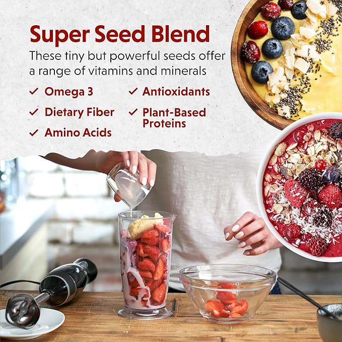 Barlean's Organic Flax Chia Coconut Seed Blend with 2,330 mg Omega 3 Fatty Acids, Fiber Supplement with Whole Chia Seeds and Ground Flaxseed, 12 oz, 2 Pack