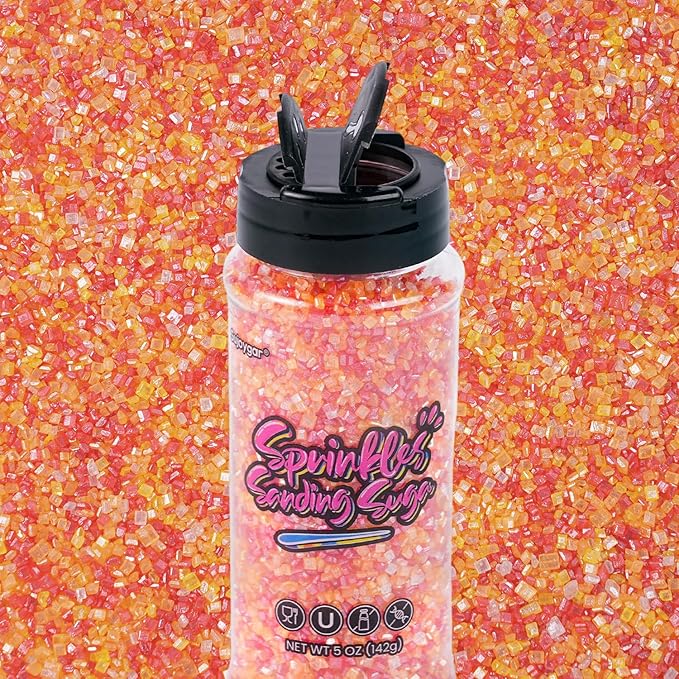 Fall Sprinkles for Baking, 5oz Edible Autumn Sanding Sugar Sprinkles for Cake Decorating Chocolate Ice Cream Toppings Cupcake Toppers Thanksgiving Party Cookies Dessert Food Supplies