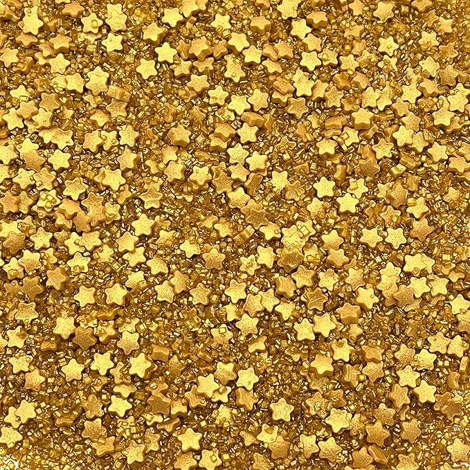 Sprinkles | 8 oz | Gold sugars | Manvscakes | Star sugar