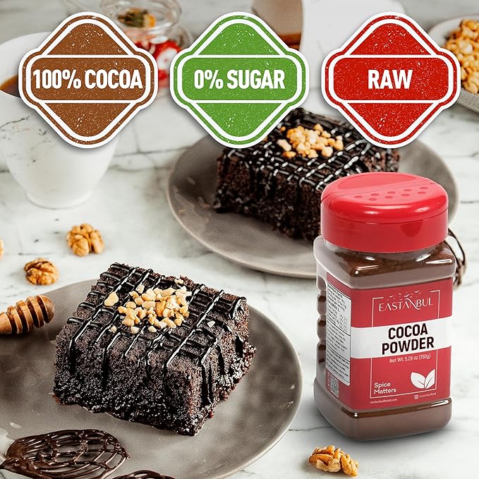 Eastanbul Cacoa Powder, 5.29oz, Raw Cacao Powder, Cocoa for Baking and Smoothies, Unsweetened, Unprocessed Cocoa, Sugar Free, Natural, Vegan,Gluten Free, Non-GMO