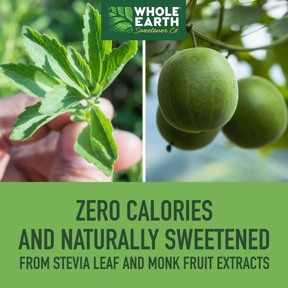 Whole Earth Stevia & Monk Fruit Liquid Sweetener, Original, 1.62 Fl Oz (Pack of 2)