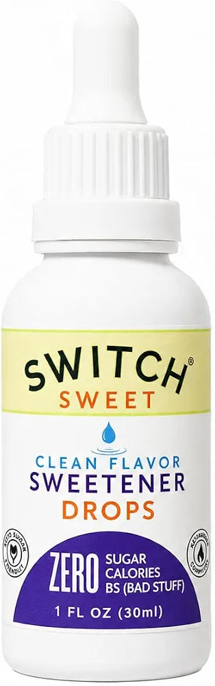 SWITCH® SWEET (200 Servings) Clean Natural Sugar Free Sweetener Drops with Allulose and Katemfe Fruit Extract (Thaumatin). No weird aftertaste. Zero Calories, No Glycemic Impact. Replaces Stevia, Monk Fruit & Artificial Sweeteners.